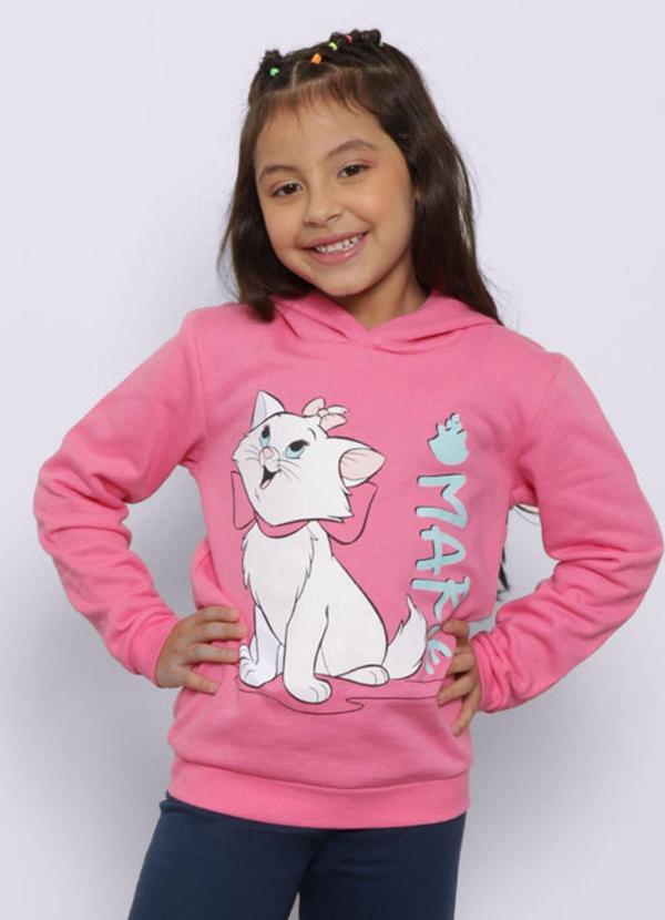 Torra - Conjunto Moletom Infantil Marie com Capuz Rosa