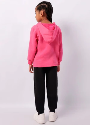 Torra - Conjunto Moletom Infantil Panda com Capuz Rosa - TORRA