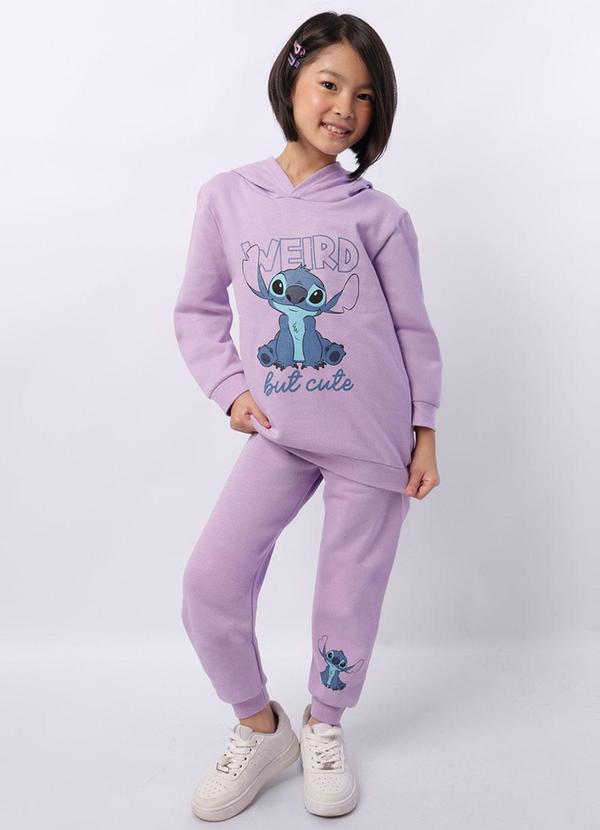 Torra - Conjunto Moletom Infantil Stitch Lilás