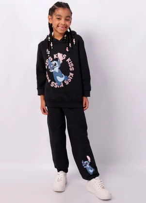 Torra - Conjunto Moletom Infantil Stitch Preto - TORRA