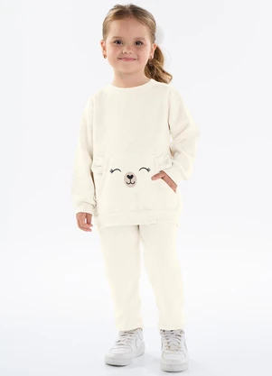 Pulla Bulla - Conjunto Moletom Linho Bege - PULLA BULLA