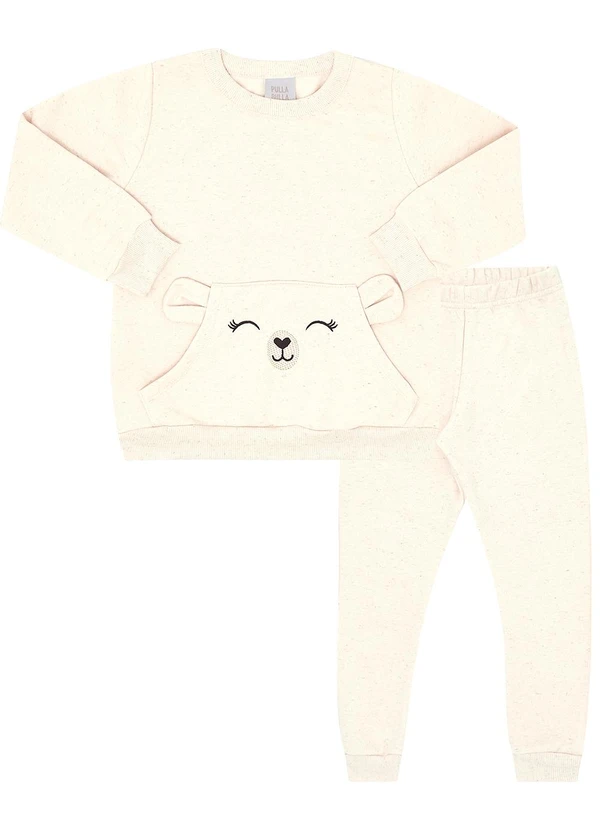 Pulla Bulla - Conjunto Moletom Linho Bege 2