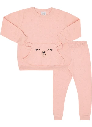 Pulla Bulla - Conjunto Moletom Linho Rosa - PULLA BULLA