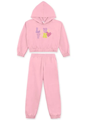 Marisol - Conjunto Moletom Longo Infantil Feminino Rosa - MARISOL