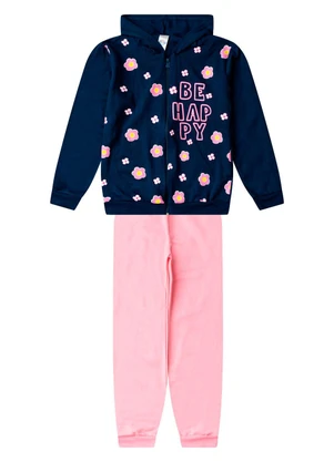Select - Conjunto Moletom Menina Jaqueta e Calça Azul - SELECT