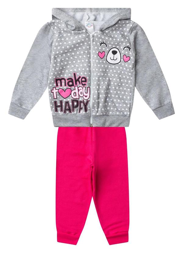Select - Conjunto Moletom Menina Jaqueta e Calça Cinza