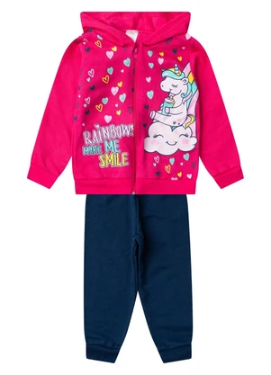 Select - Conjunto Moletom Menina Jaqueta e Calça Rosa - SELECT
