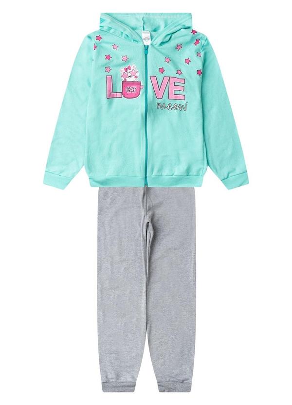 Select - Conjunto Moletom Menina Jaqueta e Calça Verde