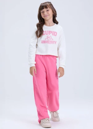 Vida Costeira - Conjunto Moletom Wide Leg University Off White - VIDA COSTEIRA