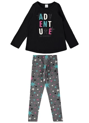 Malwee Kids - Conjunto Mullet Adventure Menina Preto - MALWEE KIDS