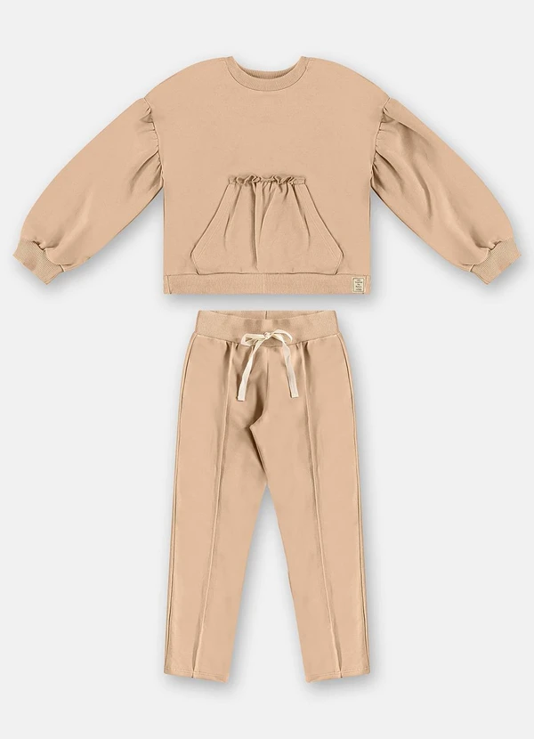 Up Baby - Conjunto Nature Blusão e Calça Marrom