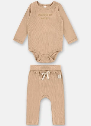Up Baby - Conjunto Nature Body e Calça Marrom - UP BABY
