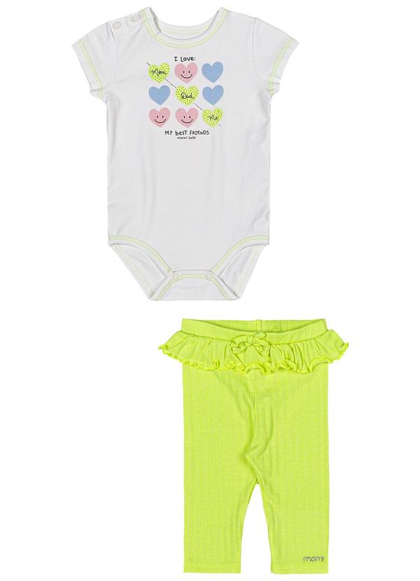 Momi - Conjunto Neon com Babados no Cós Verde