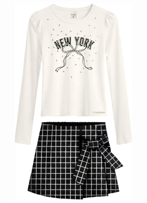Carinhoso - Conjunto New York Strass Off White - CARINHOSO