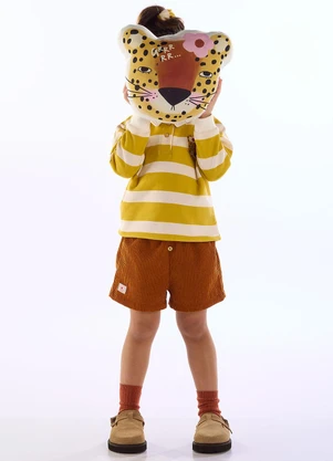 Três e Já - Conjunto Onça Infantil Amarelo - TRÊS E JÁ