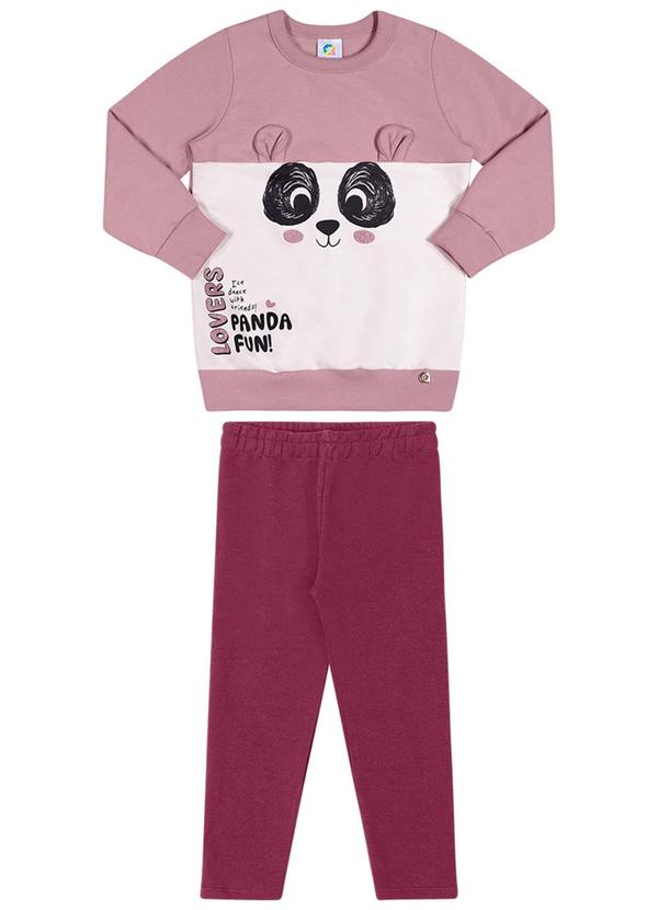 Alenice - Conjunto Panda Divertido Menina Rosa