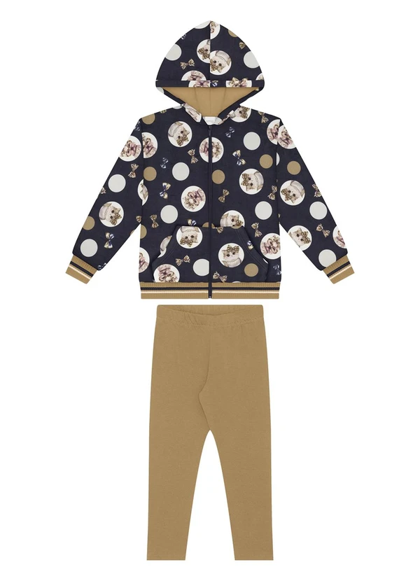 Alakazoo - Conjunto para com Calça e Jaqueta Estampada Azul 2