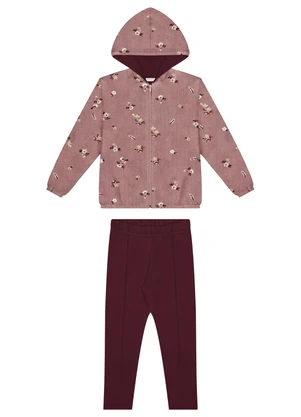 Alakazoo - Conjunto para com Calça e Jaqueta Estampada Rosa - ALAKAZOO