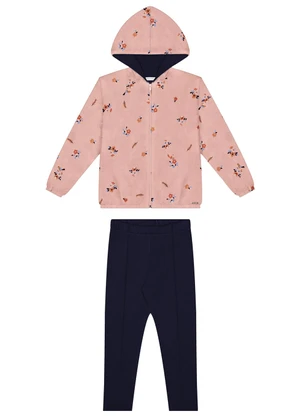 Alakazoo - Conjunto para com Calça e Jaqueta Estampada Salmão - ALAKAZOO