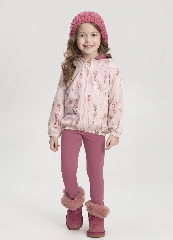 Alakazoo - Conjunto para com Calça e Jaqueta Forrada Rosa