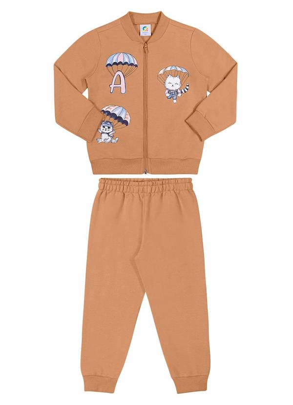 Alenice - Conjunto Paraquedista Menina Marrom