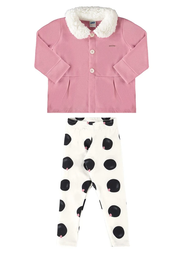 Marlan - Conjunto Parka Tricot e Legging Molecotton Rosa 1