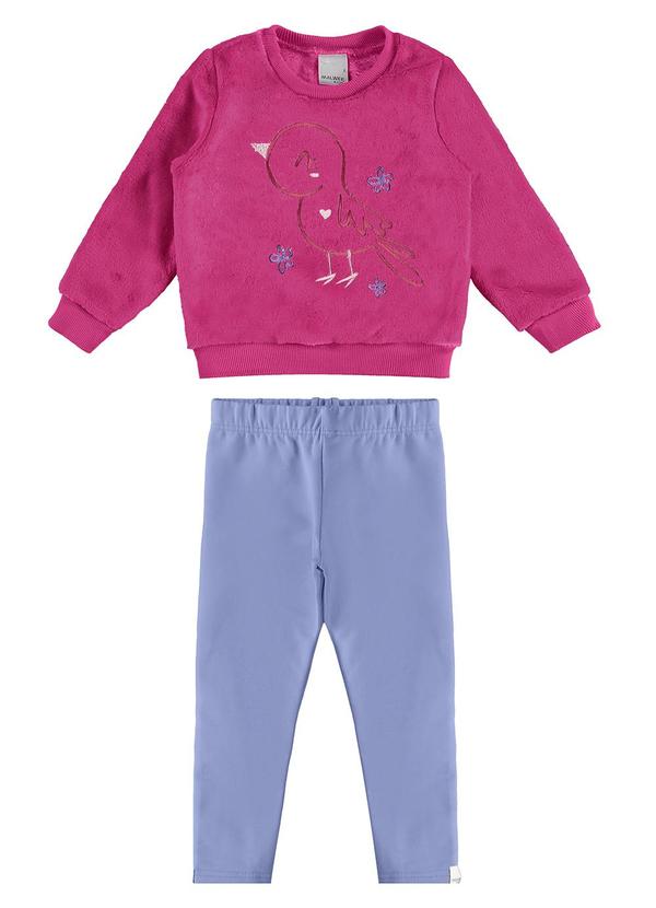 Malwee Kids - Conjunto Passarinho em PelúciaRosa