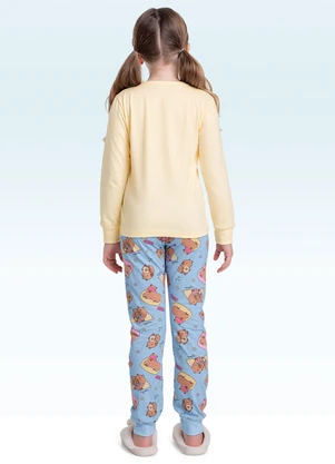 Fakini Kids - Conjunto Pijama Blusa e Calça Amarelo - FAKINI KIDS