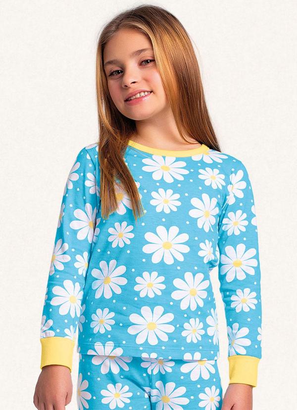 Fakini Kids - Conjunto Pijama Blusa Manga Longa e Calça Azul 3