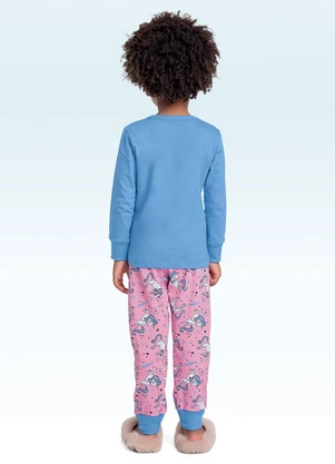 Fakini Kids - Conjunto Pijama Blusa Manga Longa e Calça Azul - FAKINI KIDS