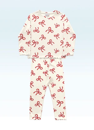 Fakini Kids - Conjunto Pijama Blusa Manga Longa e Calça Bege - FAKINI KIDS