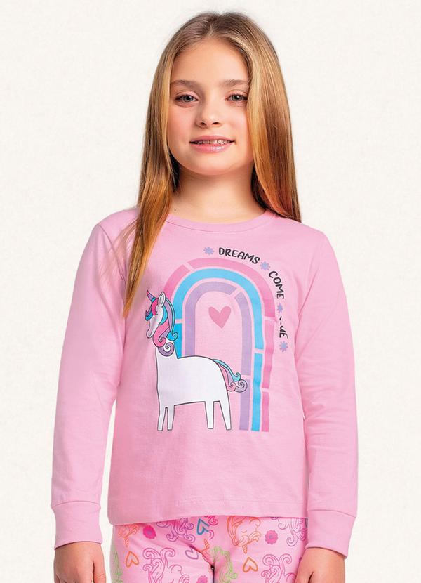 Fakini Kids - Conjunto Pijama Blusa Manga Longa e Calça Rosa 3