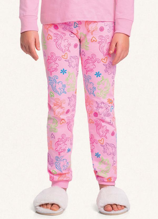 Fakini Kids - Conjunto Pijama Blusa Manga Longa e Calça Rosa 4