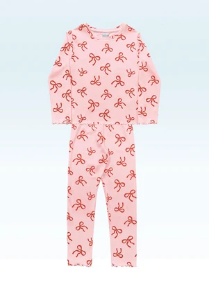 Fakini Kids - Conjunto Pijama Blusa Manga Longa e Calça Rosa - FAKINI KIDS