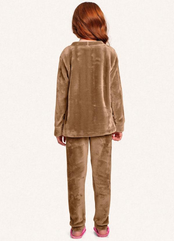 Fakini Kids - Conjunto Pijama Blusão e Calça Marrom 2