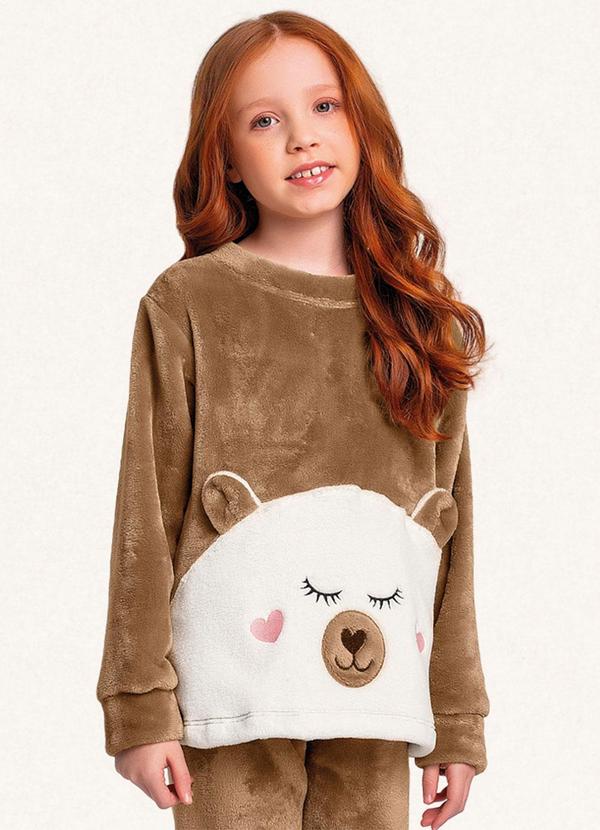 Fakini Kids - Conjunto Pijama Blusão e Calça Marrom 3