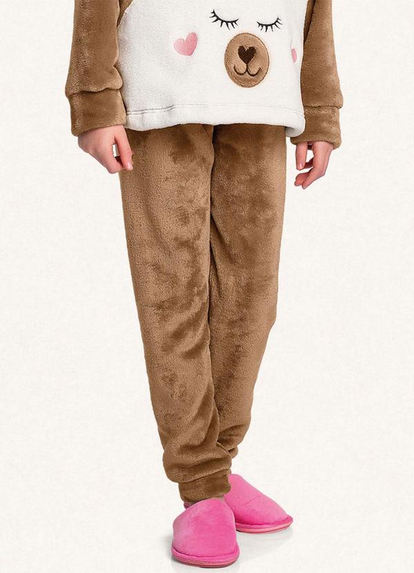 Fakini Kids - Conjunto Pijama Blusão e Calça Marrom 4