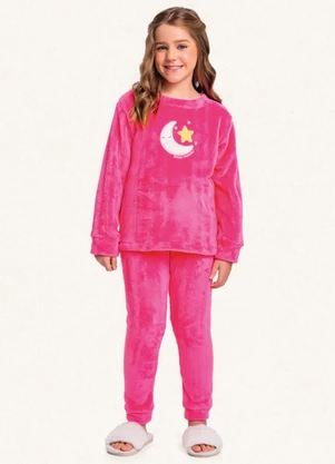 Fakini Kids - Conjunto Pijama Blusão e Calça Rosa - FAKINI KIDS