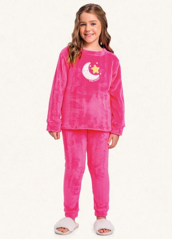 Fakini Kids - Conjunto Pijama Blusão e Calça Rosa