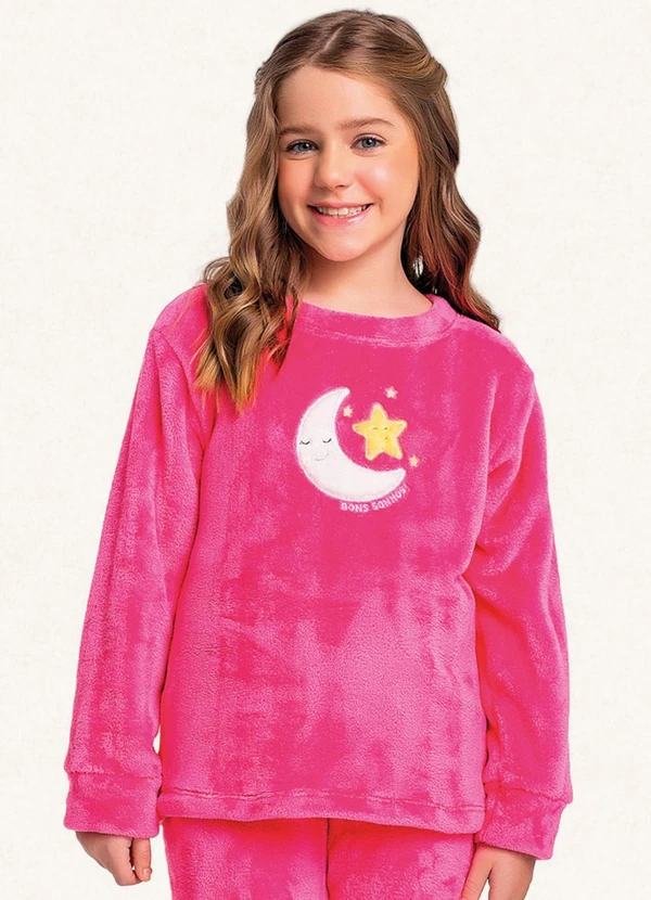 Fakini Kids - Conjunto Pijama Blusão e Calça Rosa 3
