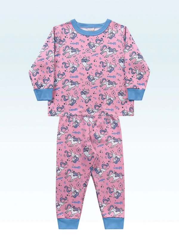 Fakini Kids - Conjunto Pijama Blusão e Calça Rosa 1