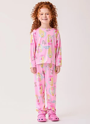 Bimbi - Conjunto Pijama de Suede Princesa Aurora Rosa - BIMBI