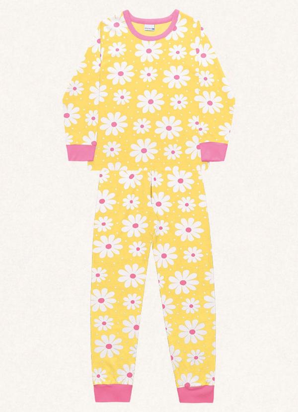 Fakini Kids - Conjunto Pijama Manga Longa e Calça Amarelo