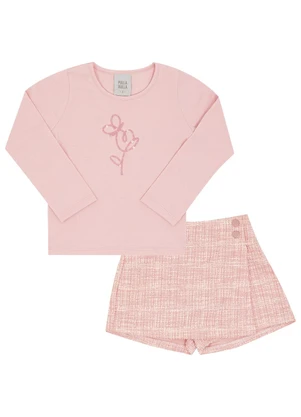 Pulla Bulla - Conjunto Primeiros Passos Cotton Leve Rosa - PULLA BULLA