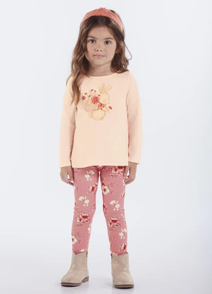 Pulla Bulla - Conjunto Primeiros Passos Menina Meia Malha Rosa - PULLA BULLA