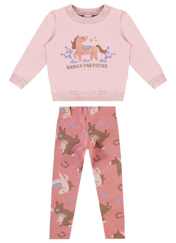 Malwee Kids - Conjunto Rainha das Pistas em Moletom Rosa