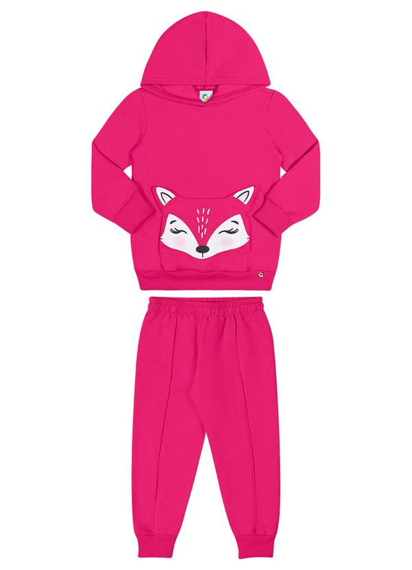 Alenice - Conjunto Raposa Moletom Menina Rosa 