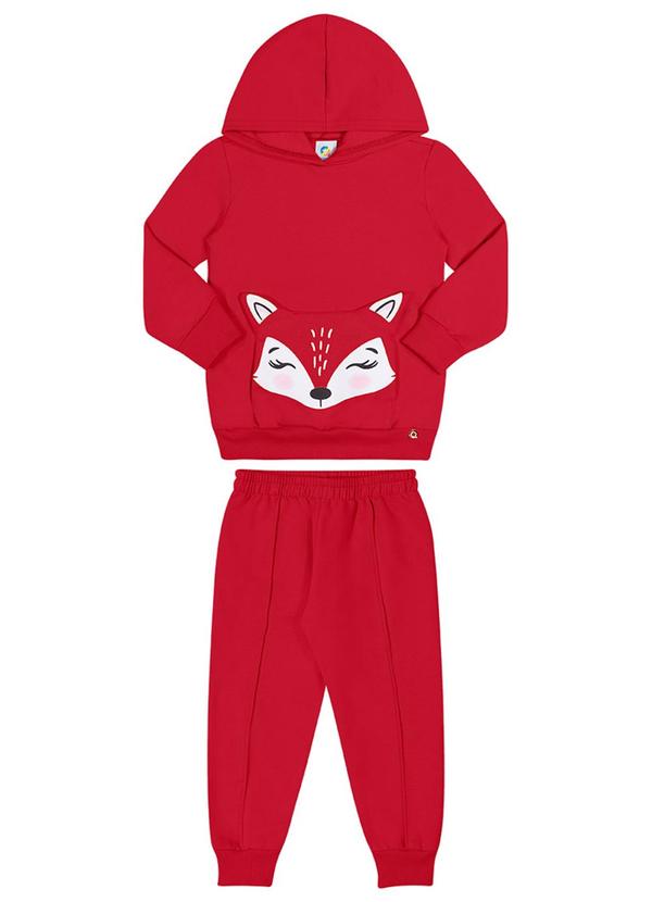 Alenice - Conjunto Raposa Moletom Menina Vermelho 2