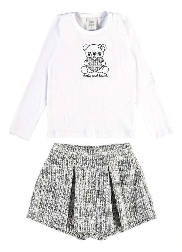 Pulla Bulla - Conjunto Ribana com Elastano Leve Branco