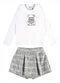 Pulla Bulla - Conjunto Ribana com Elastano Leve Rosa - variação: Branco